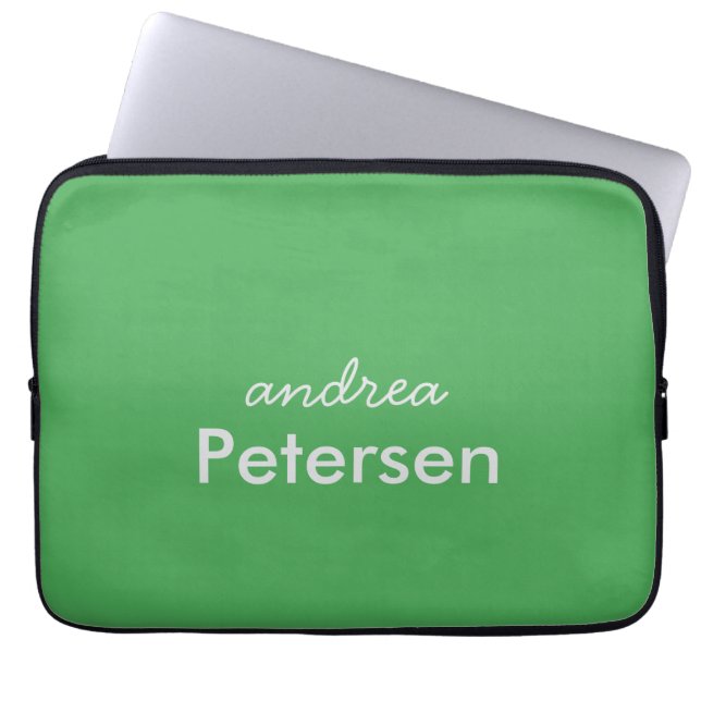 Custom name trendy modern minimalist laptop sleeve (Front)