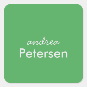 Custom name trendy modern minimalist square sticker