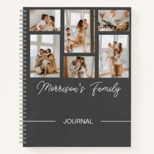 Custom Name Trendy Modern Script & Photo Collage Notebook