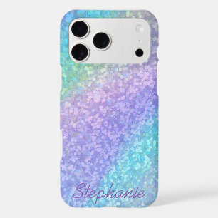 Custom Name Trendy Rainbow Glitter Apple