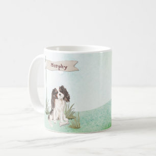 Custom Name Tri Colour King Charles Spaniel Coffee Mug