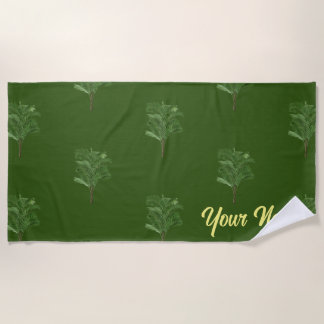 Custom Name TROPICAL Hawaii Palm Tree Beach Towel