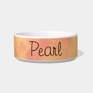 Custom Name Tropical Sunrise  Ceramic Pet Bowl