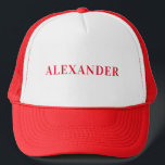 Custom Name Trucker Hat - Your Font and Colours<br><div class="desc">Simple Personalised Hat with Your Name - Text , Font and Colours - Make Unique Your Own Design Personal or Promotional Company Hat - Add Your Name - Company or Custom Text / Image - Logo and more - Resize and move or remove and add text / elements with customisation...</div>