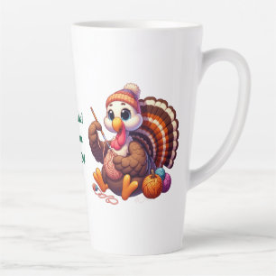 Custom name turkey crocheting  latte mug