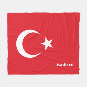Custom Name Turkey Flag Fleece Blanket