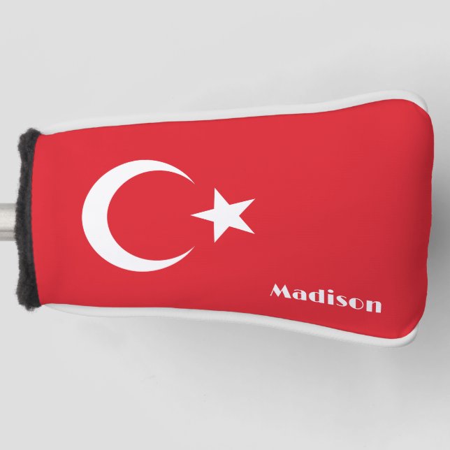 Custom Name Turkey Flag Golf Head Cover (Front)