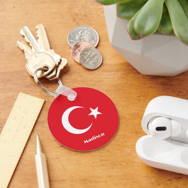 Custom Name Turkey Flag Key Ring (Desk)