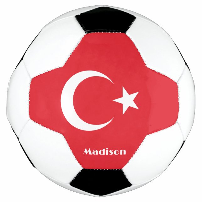 Custom Name Turkey Flag Soccer Ball (Front)
