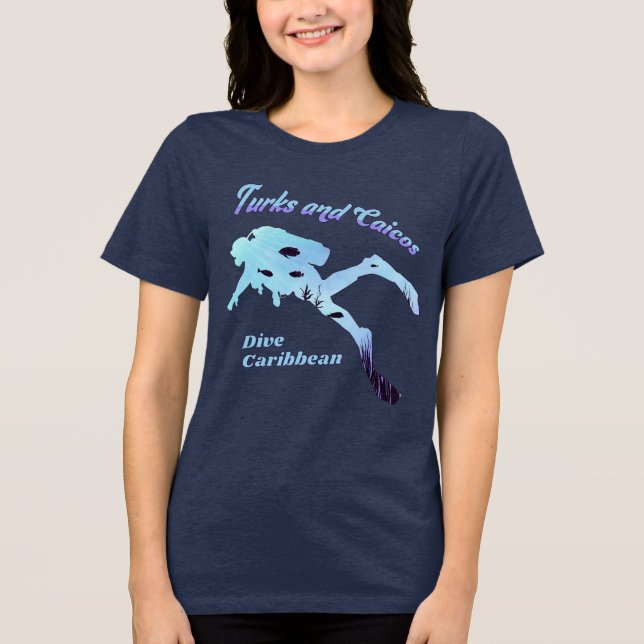 Custom Name Turks and Caicos Diving Tri-Blend Shirt (Front)