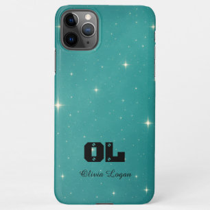 Custom Name Turquoise Starry iPhone 11Pro Max Case