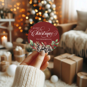 Custom Name Typography Christmas Sticker