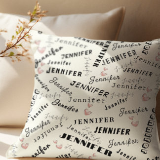 Custom Name Typography Pattern Cushion