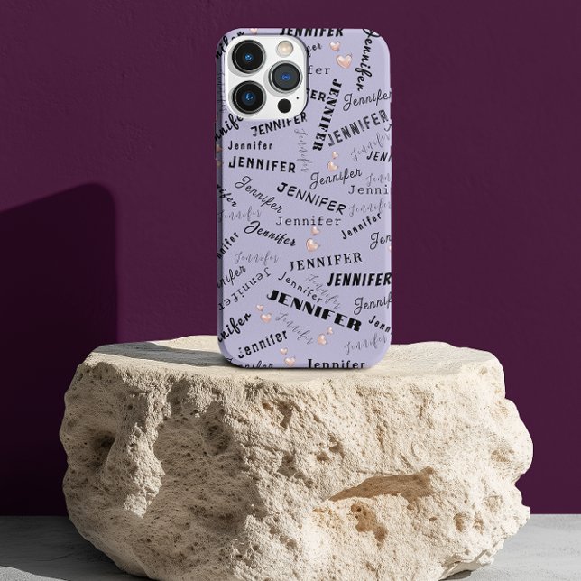 Custom Name Typography Pattern iPhone Case (Creator Uploaded)