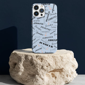 Custom Name Typography Pattern iPhone 15 Pro Case