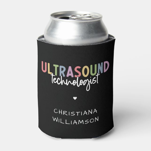 Custom Name Ultrasound Technologist Gifts Can Cooler (Can Front)
