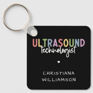 Custom Name Ultrasound Technologist Gifts Key Ring