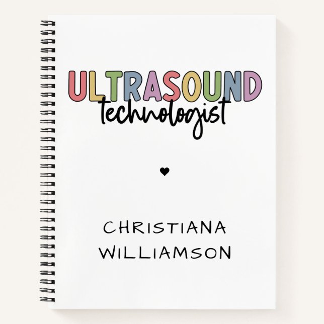 Custom Name Ultrasound Technologist Gifts Notebook (Front)