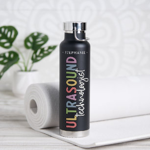 Custom Name Ultrasound Technologist Gifts Water Bottle