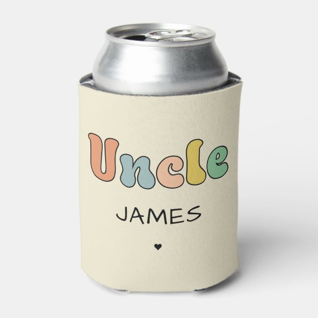 Custom Name Uncle Retro Gift | Uncle Personalised  Can Cooler (Can Front)