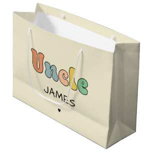 Custom Name Uncle Retro Gift   Uncle Personalized Large Gift Bag