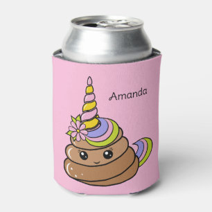 Custom Name Unicorn Poop Can Cooler