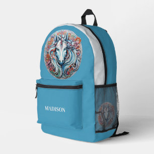 Custom Name Unicorn Printed Backpack