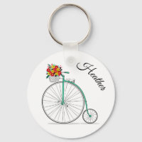 Custom Name Unicycle Bike Keychain