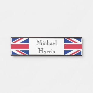 Custom Name Union Jack Flag npcnt Door Sign