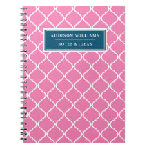 Custom Name Unique Blue Pink Lattice Pattern