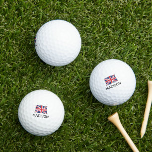 Custom Name United Kingdom Flag Golf Balls