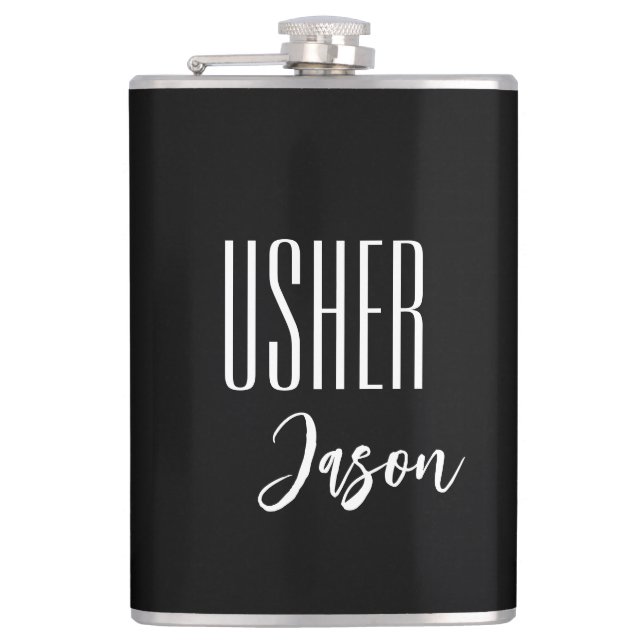 Custom Name Usher Flask (Front)