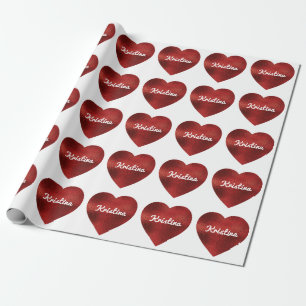 Custom Name Valentine Heart Tag Paper
