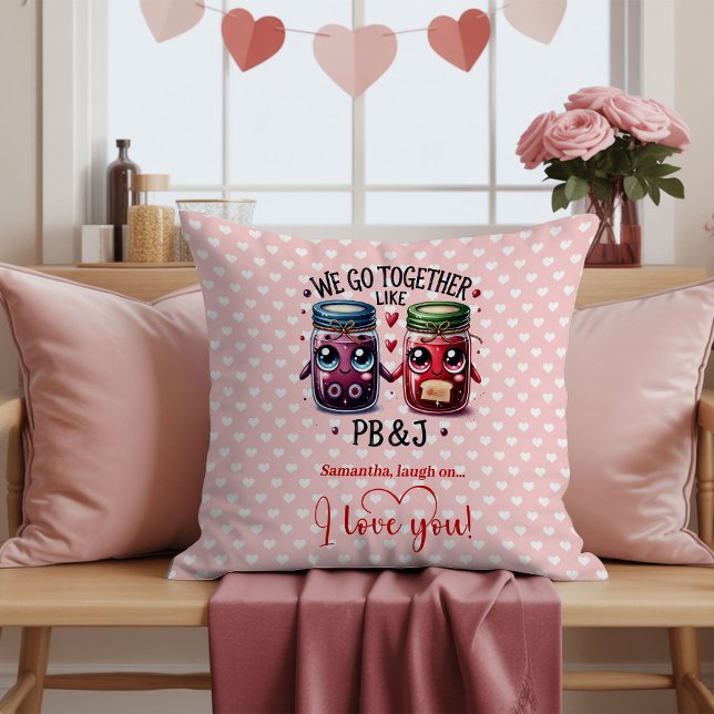 Custom Name Valentine Pillow Cute Food Art (Custom Name Valentine Pillow Cute Food Art)