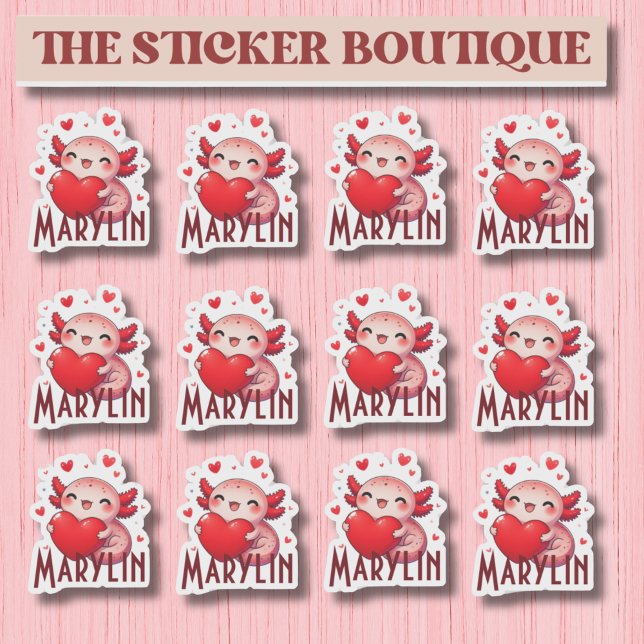Custom Name Valentine’s Axolotl Sticker Pack (Creator Uploaded)