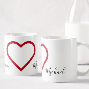 Custom Name Valentine's Day Love Heart Couples Kit Coffee Mug