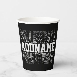 CUSTOM NAME Vanishing Volleyball Logo Team Player  Paper Cups