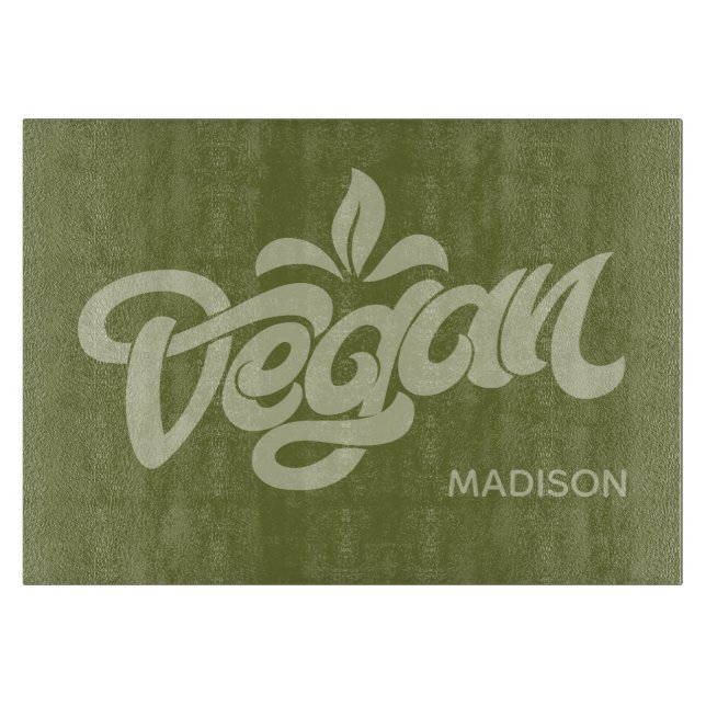 Custom Name Vegan Cutting Board (Front)
