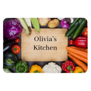 Custom Name Veggie Kitchen Magnet