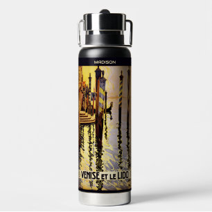 Custom Name Venice (Venise) Vintage Travel Water Bottle