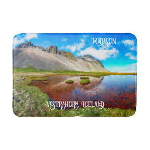 Custom Name Vestrahorn Mountains, Iceland Bath Mat