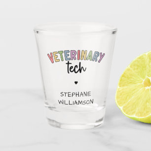 Custom Name Veterinary Tech   Vet Technician Shot Glass