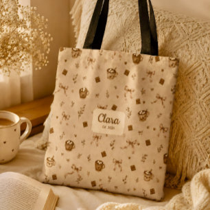 Custom Name Vintage Cosy Cocoa Hot Chocolate Gift  Tote Bag