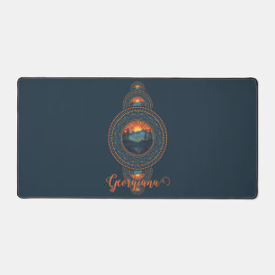 Custom Name Vintage Wilderness Ornamental Mandala Desk Mat