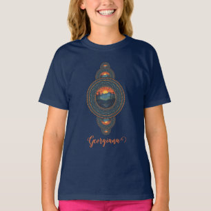 Custom Name Vintage Wilderness Ornamental Mandala T-Shirt