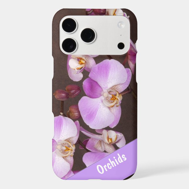 Custom Name Violet White Orchid Close-Up Photo (Back)