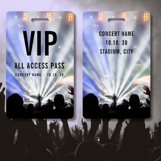 Custom Name VIP All Access Pass Concert ID Badge (Creator Uploaded)
