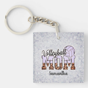 Custom Name Volleyball Mom Mother's Day Key Ring