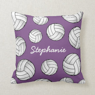 Custom Name Volleyball Purple Home Cushion