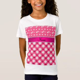 Custom name volleyballs hearts snowflakes T-Shirt
